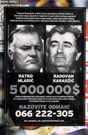 A wanted posters for  Ratko Mladic and Radovan Karadzic
