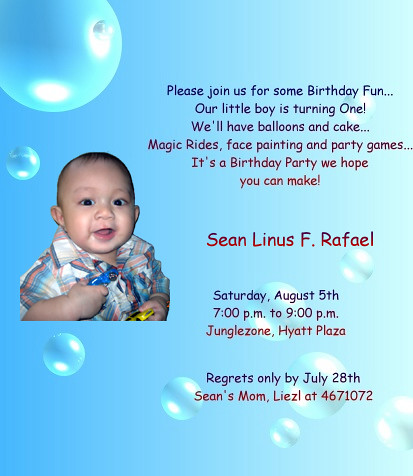 Sean's 1st birthday Invitation card | Flickr - Photo Sh