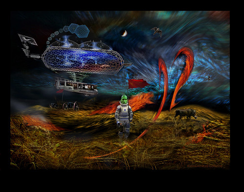 -the arrival- (Airships arrive from Germany) from "the Wheatfields" 2006 by Stephen R Mingle /Gonzo®