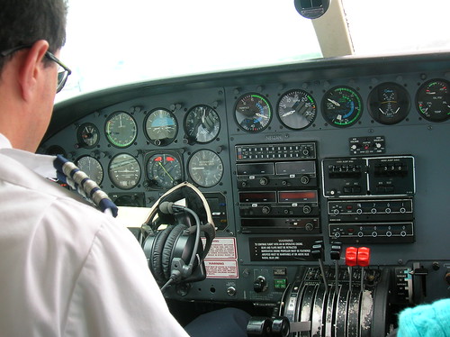 Cockpit of lil plane, flying to Veiques