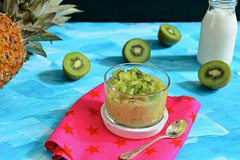 Pineapple kiwifruit chia pudding with coconut milk