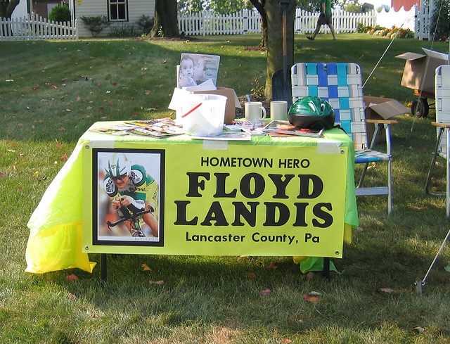 Supporters in the hometown of Floyd Landis.