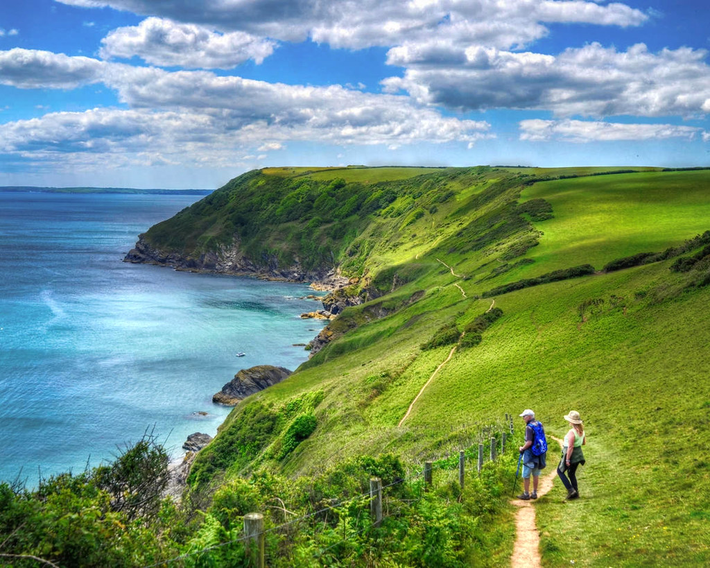The South West Coast Path at Lantic Bay, Cornwall. Credit Baz Richardson