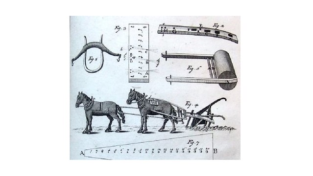 出自叶忒罗·图尔(Jethro Tull)于1733年创作的《牧马》(The Horse-Hoing牧)中的插图