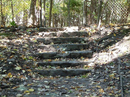 Stone Stairs leading to Shelden former tennis court Oct 15,2006. by Sunshine Gorilla