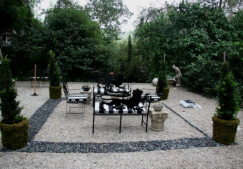 Heather Lenkin garden - pebble mosaic terrace