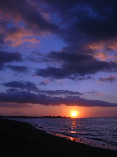 sunset over ocean from gili air, lombok