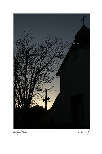 sunset newmexico church cross cañoncito