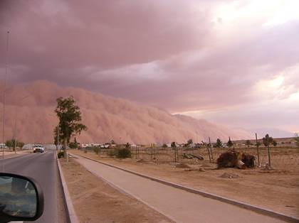 sandstorm iraq road driving