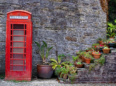 Red phone box and accessories