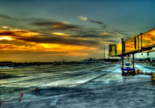 sunset sky reflection wet valencia tarmac clouds geotagged outside airport spain gate transportation planes hdr gangway formfaktor geolat394906 geolon0473233 flickrplatinum