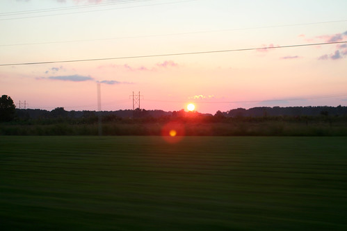 sunset field northcarolina 2006 september powerlines lensflare telephonepoles outerbanks obx september2006 byjason