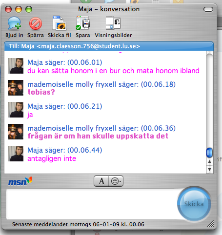 MSN conversation
