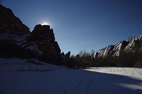 statepark blue red sky white snow sunrise sandstone colorado rocks denver geology littleton roxborough 200611