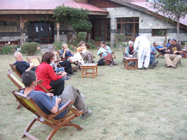 Tea on the lawn, Hindu Kush Heights, Chitral
