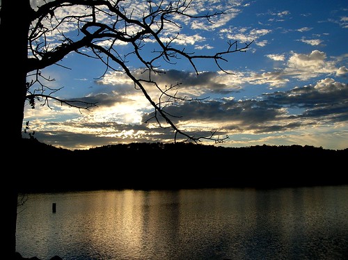 sunset sky mountain lake tree water georgia emerson cartersville allatoona southernsunsets