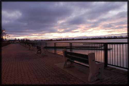 longexposure sunrise bench pier outofcamera