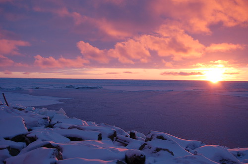 ocean winter snow ice alaska sunrise nome beringsea nortonsound utatafeature 64degrees