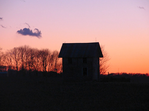 sunset west silhouette evening indiana wellhouse lawrencecounty