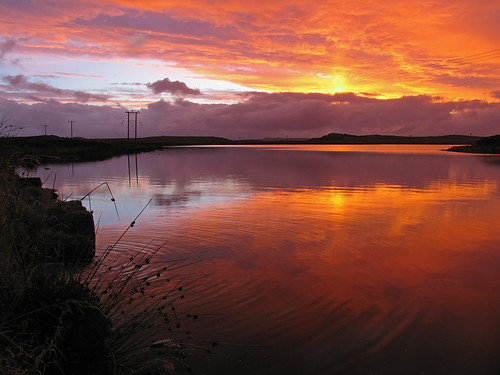 sunset red orange cloud reflection water colors yellow geotagged scotland colours glorious ripples loch isleoflewis hebrides byebye2006 geolat58198395 geolon6429405 lochcnocachoilich