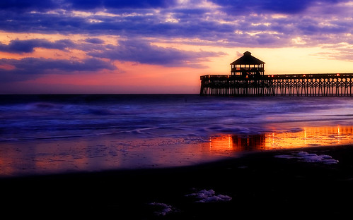 sunset color reflection beach water pier interestingness nikond70 explore photoshopcs2