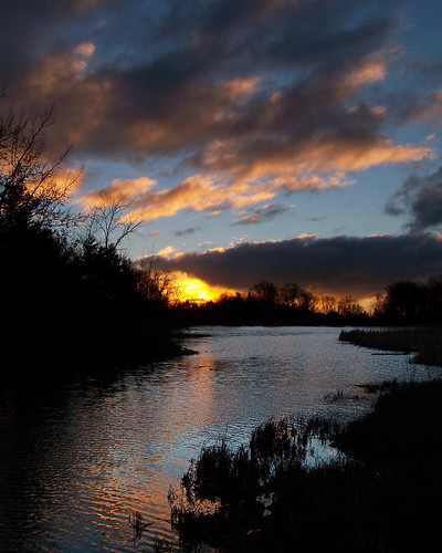 reflection sunrise river pond