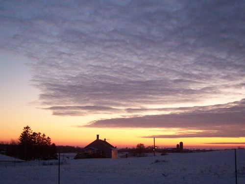 winter sunset snow wisconsin farm blogged
