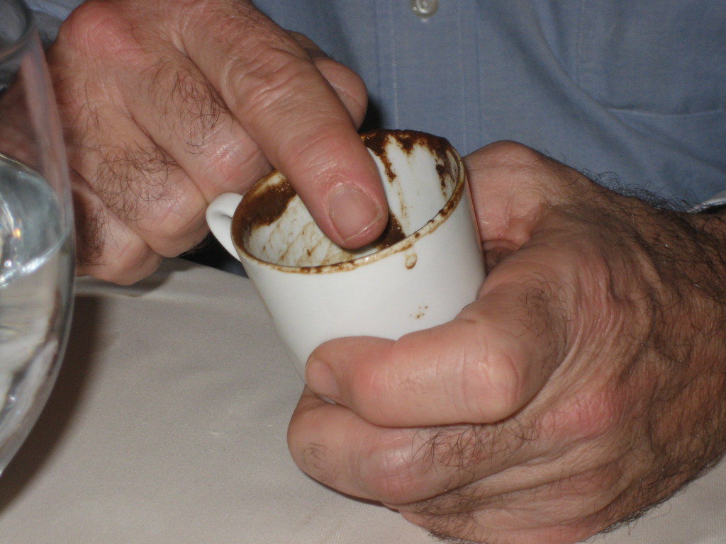 Reading the Turkish coffee grounds