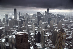 Chicago cityscape - snowstorm