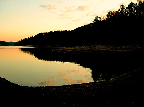 sunset mountain lake reflection water georgia redtop cartersville allatoona southernsunsets