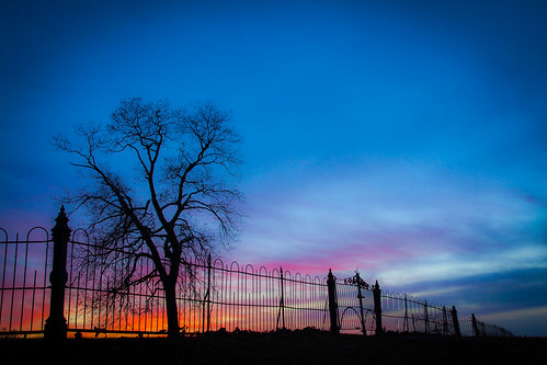 cemeter clouds douglascountyil events fence places sky sunset things tree