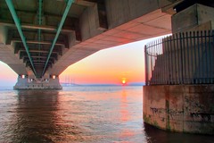 Sunset under the Second Severn Crossing