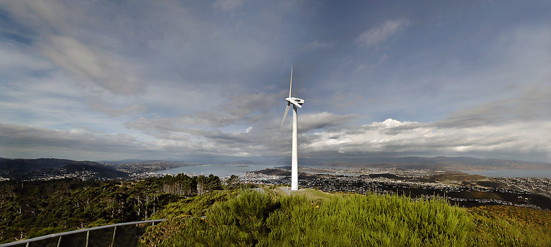 The Capital and a Wind Turbine