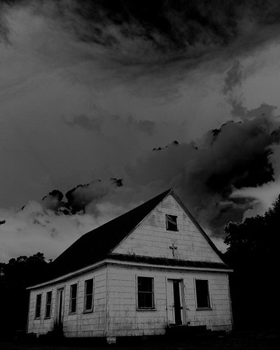 bw storm abandoned church solar ps