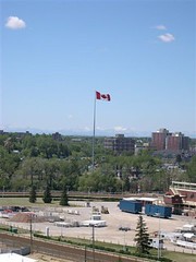2 clouds over the Canadian flag