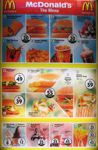 McDonalds Bangalore menu, By Charles Haynes