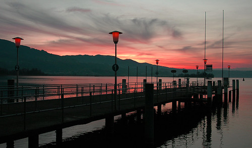 sunset red sky sun lake rot water geotagged schweiz switzerland see dock zurich rapperswil shipstation spseeingthelight