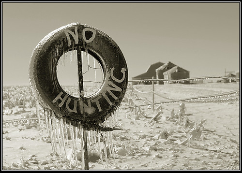 winter snow storm ice sepia fence tire icestorm icicle kansas nohunting