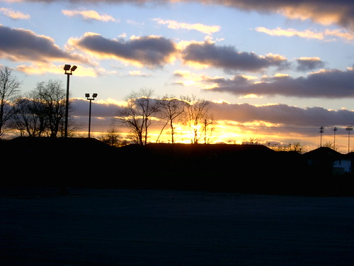 winter sunset sky clouds