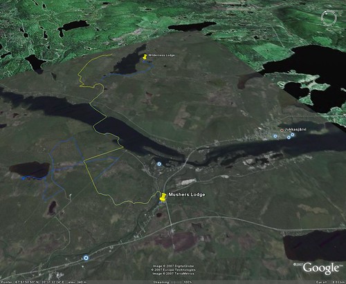 google sweden map lodge lapland gps mushers