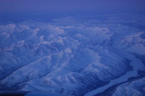 mountain alaska plane view airlines range fairbanks