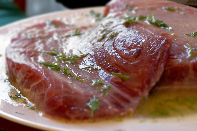 Tuna Steaks Marinating