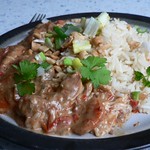 Chicken Curry with Scallions, Peanuts and Parsley