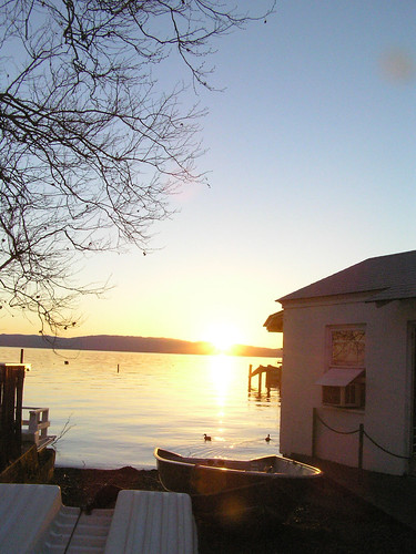 sunset lake water dock clearlake