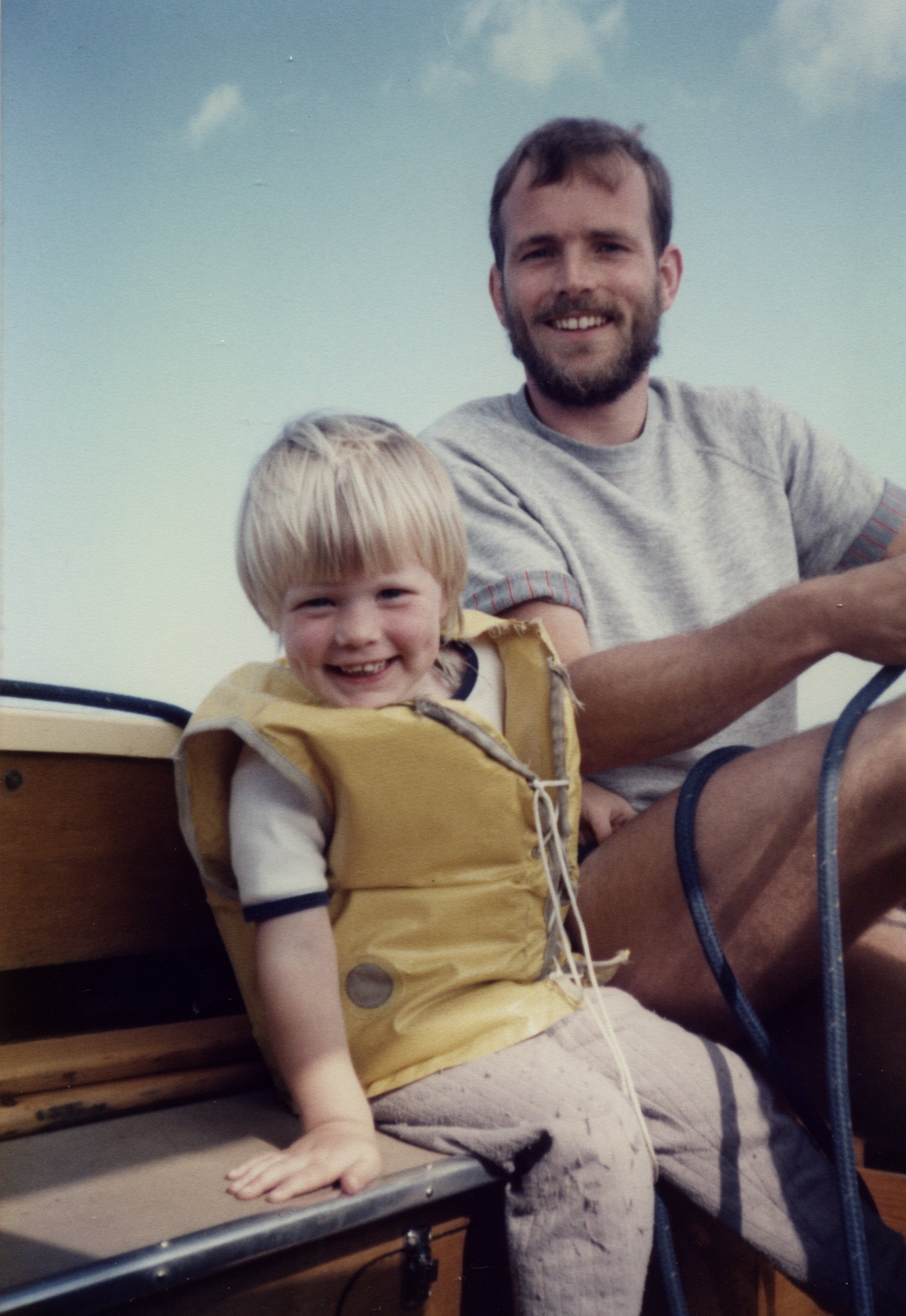 nick and dad sail boat