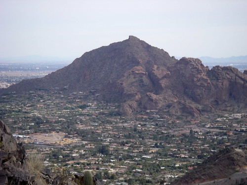 Camelback Mountain - popular hiking spot in Phoenix - Northside from unnamed Peak