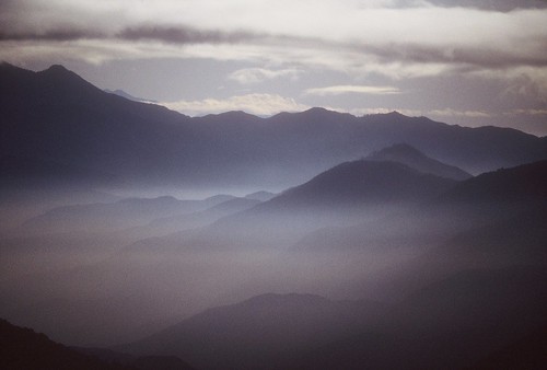 mountains fog clouds sunrise califronia