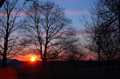 blue trees sunset sky 15fav orange sun illinois 100views metamora woodfordcounty