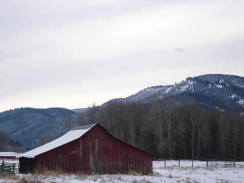 snow barn landscape wallowa