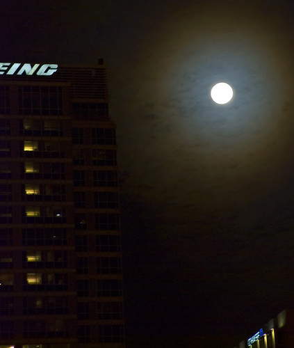 Wintry Moon Rise over Boeing